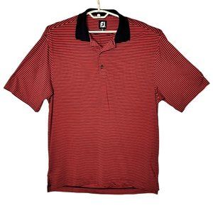 FootJoy Red & Black Striped Golf Polo